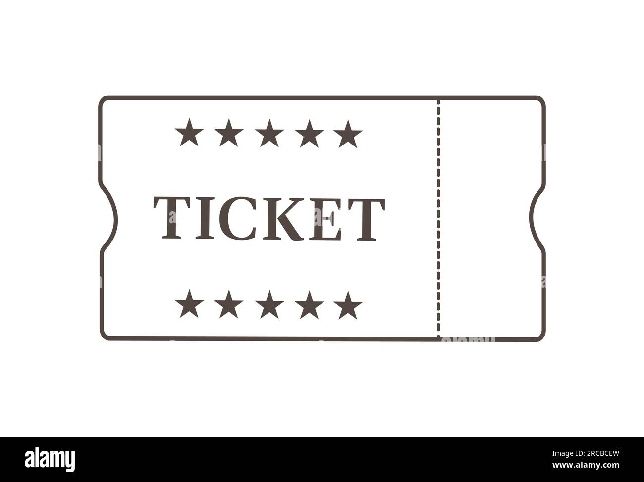Ticket icon vector illustration in the flat style. Retro ticket stub isolated on a background. Stock Vector