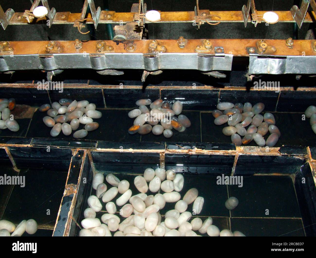 Silk thread unwinding machine, Beijing, silk craft, silk making, silk, China Stock Photo