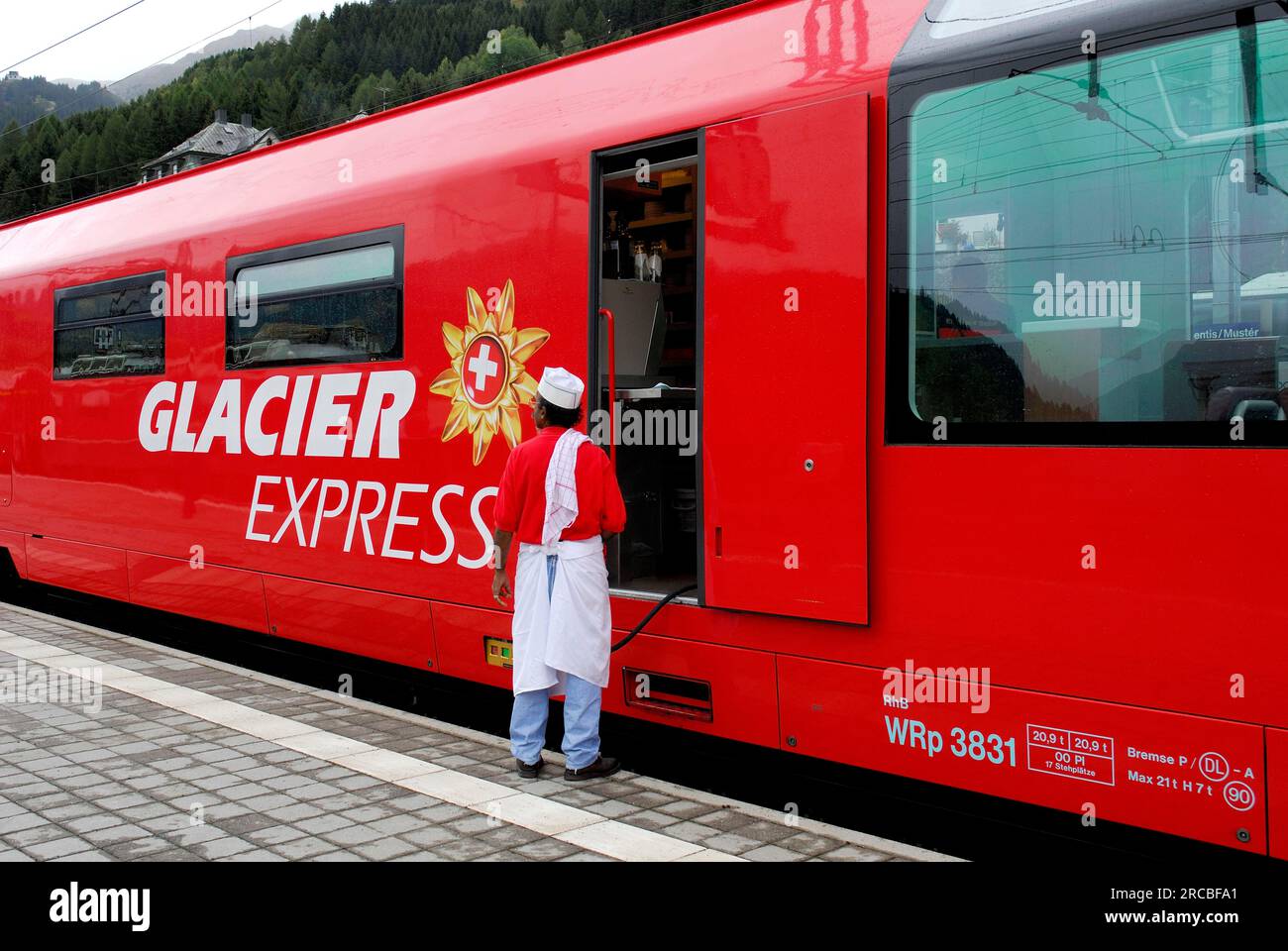 Glacier Express, panorama train, Disentis, Switzerland Stock Photo Alamy