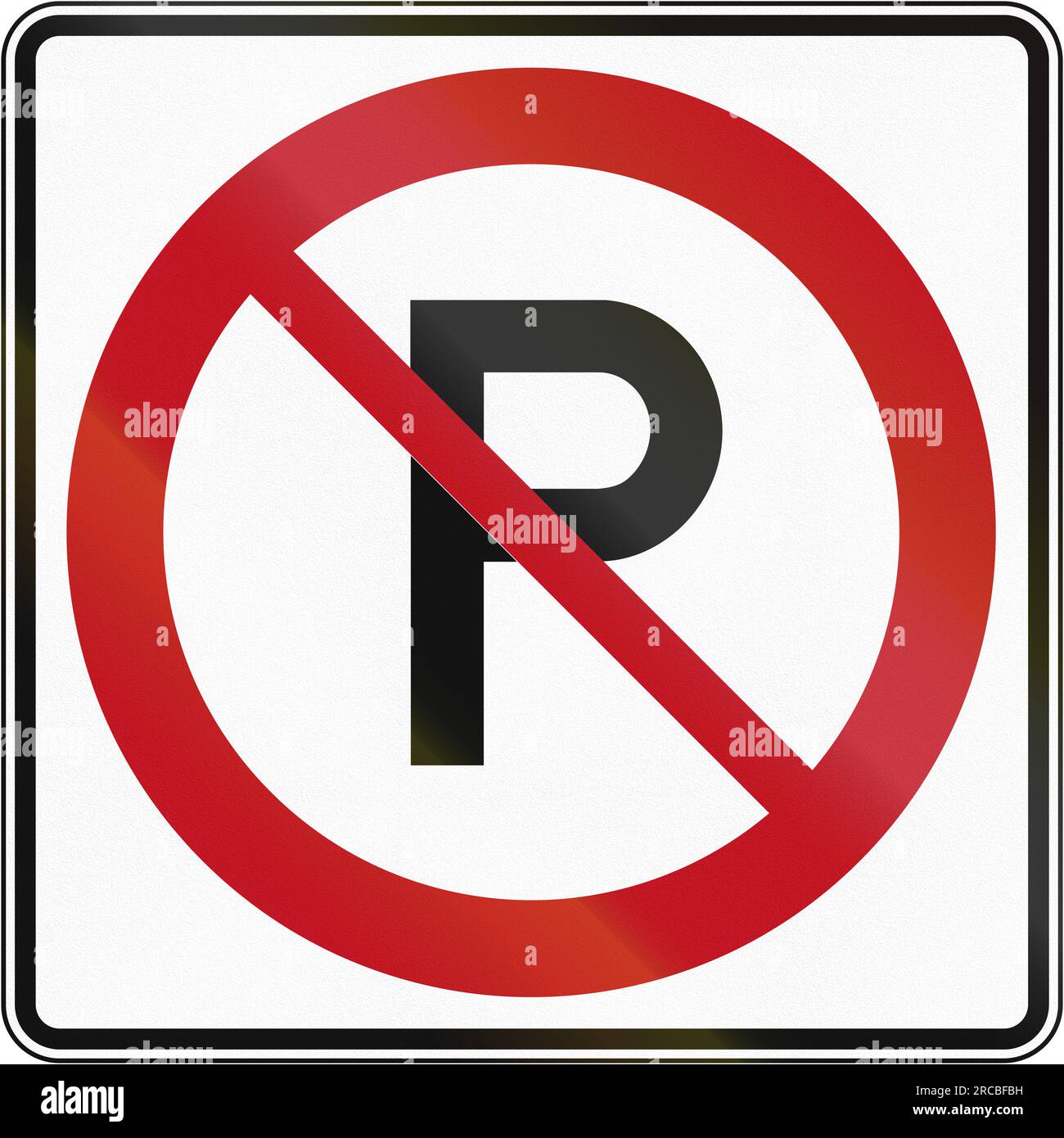 Canadian road sign No parking. This sign is used in Quebec Stock