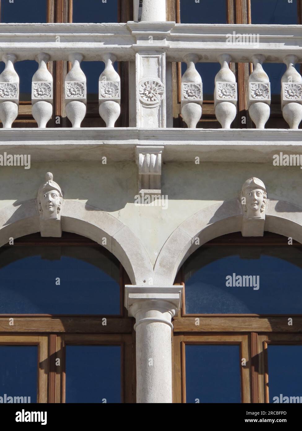 Close up of a unique Renaissance Baroque facade, Italy Stock Photo