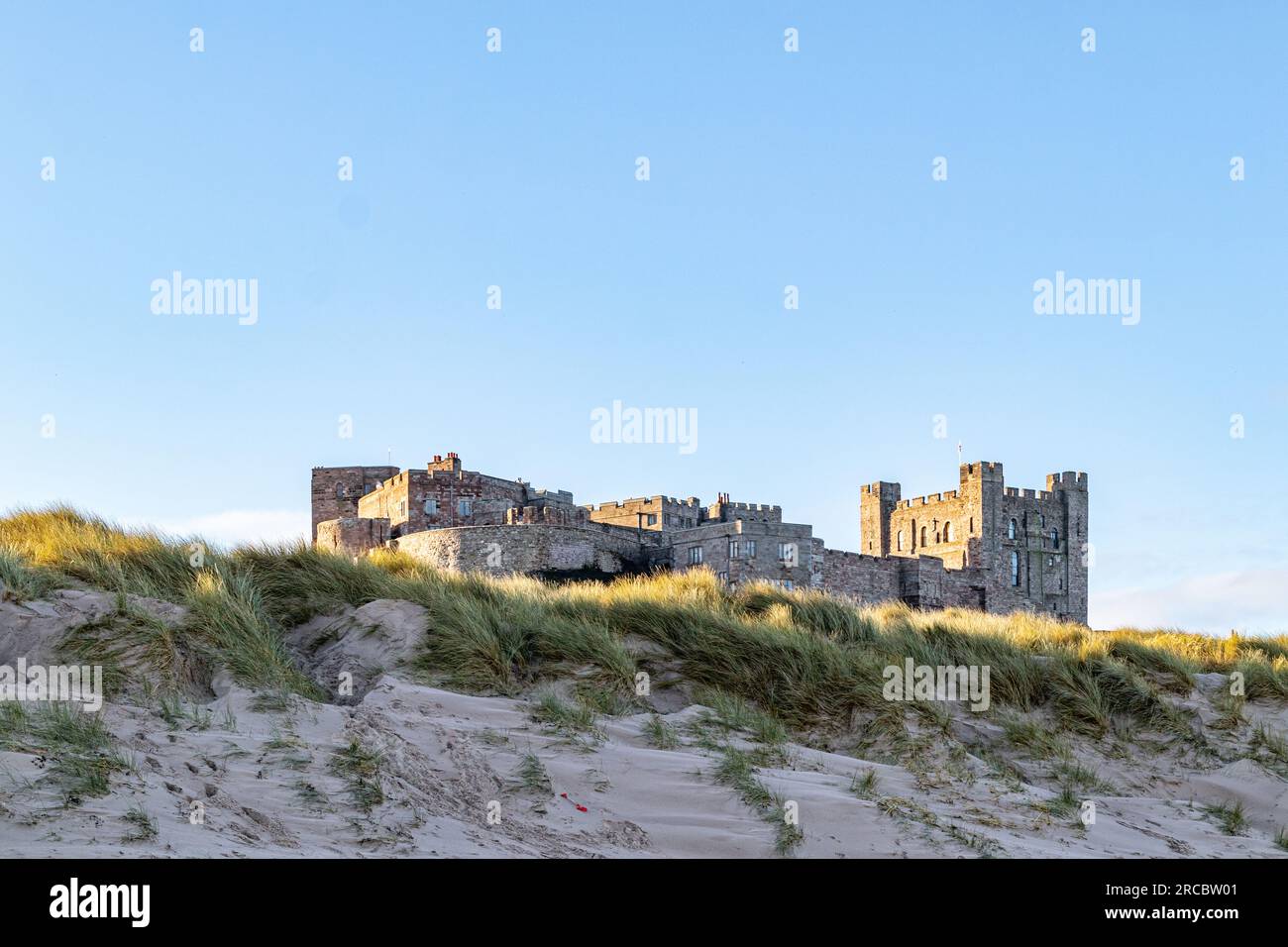 Beautiful view footage of the castle taken in Bamburgh Stock Photo