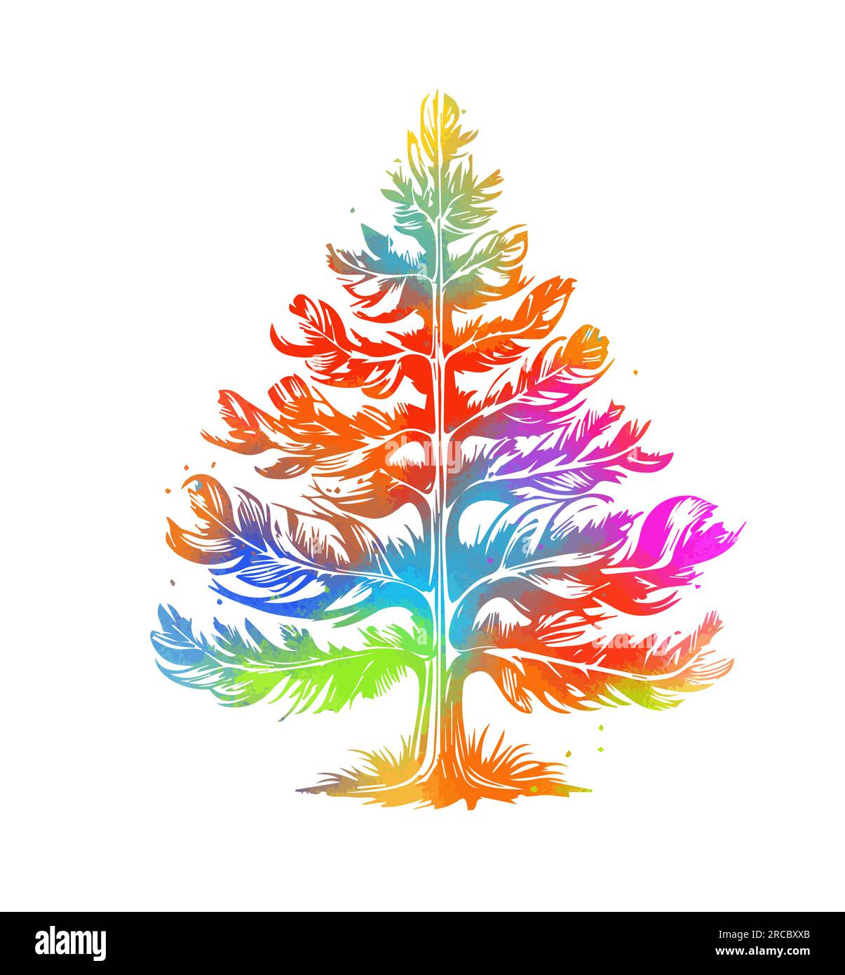 Christmas colored tree. Vector illustration Stock Vector Image & Art ...