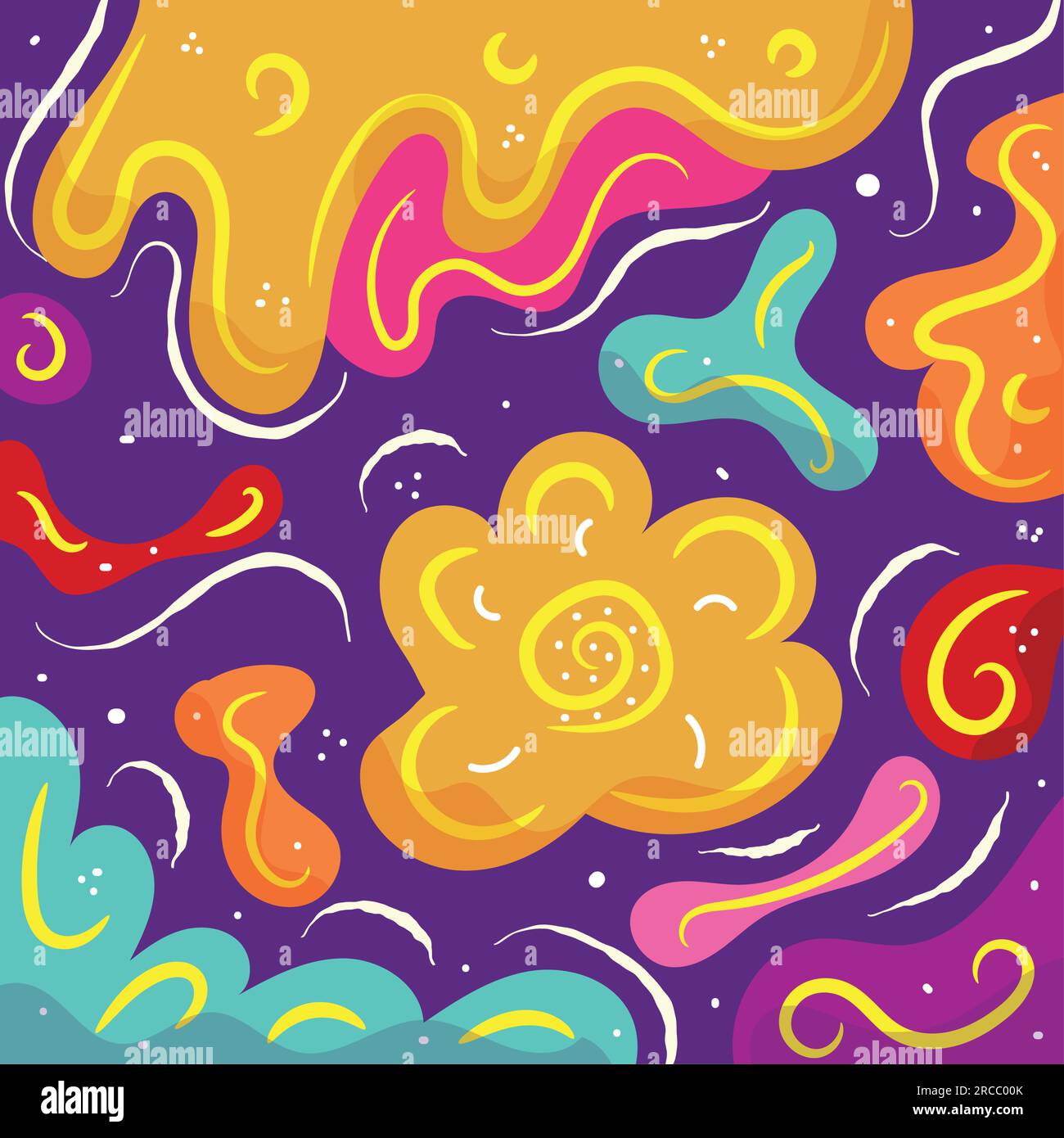 Fun Vibrant Vector Patterns Vibrant colored hand drawn pattern background Vector Stock Vector Image ...
