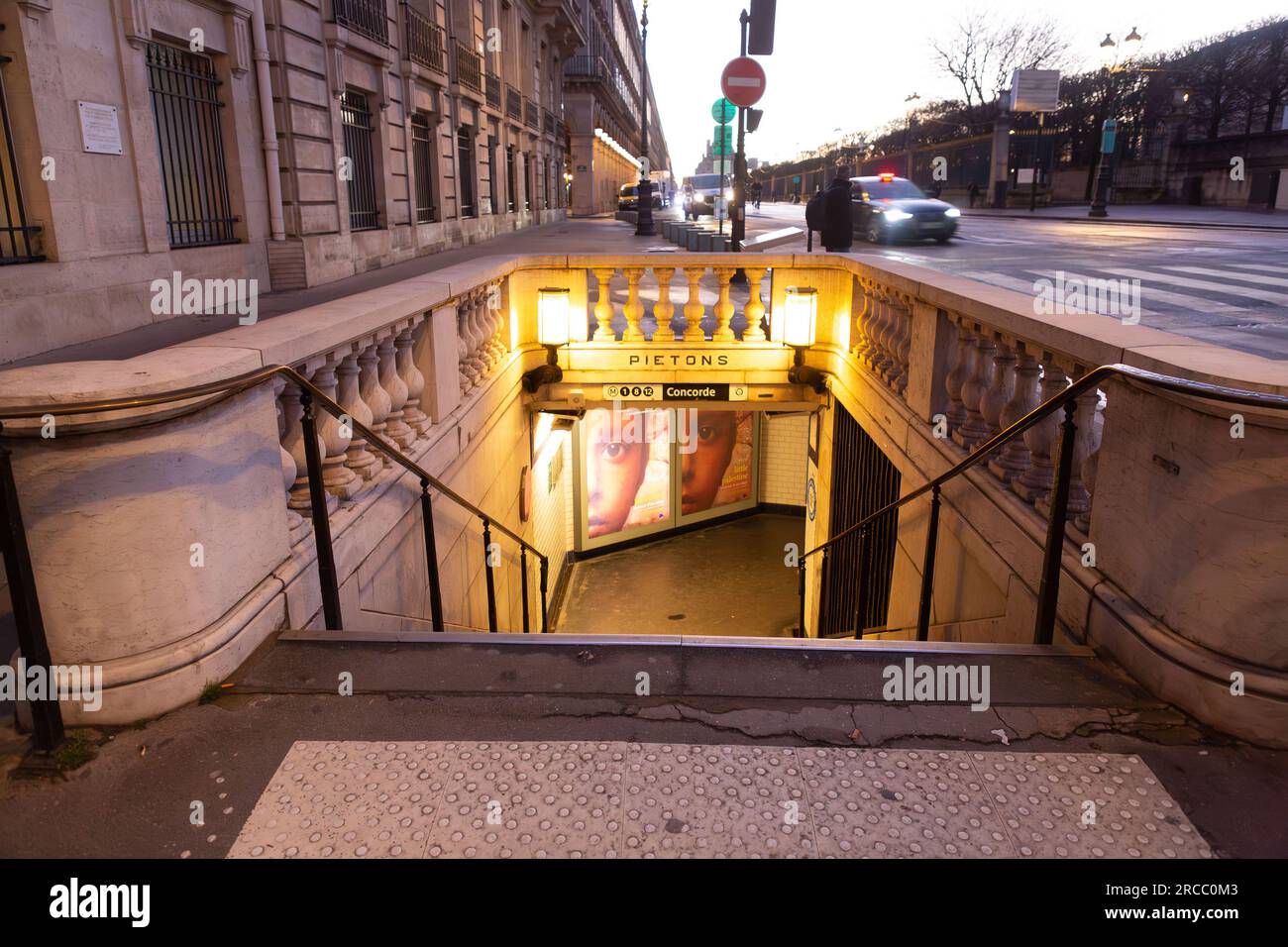 Paris, France - January 20, 2022: Metropolitan subway station of Concorde in the first arrondissement of  Paris, France. Stock Photo