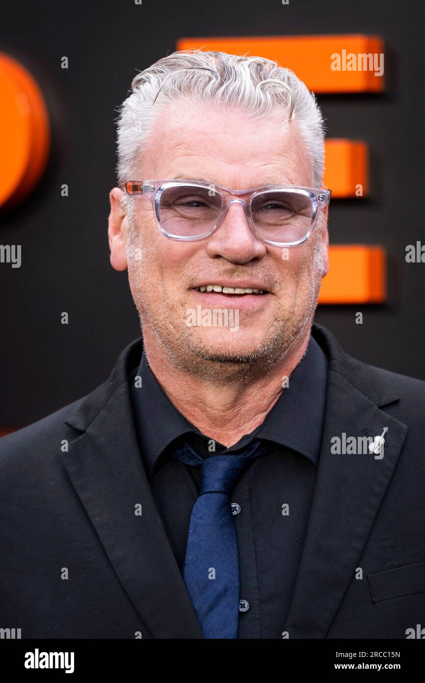 Mark Kermode poses for photographers upon arrival at the premiere of