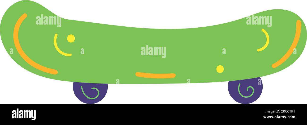 Isolated colored skateboard sketch icon Vector Stock Vector