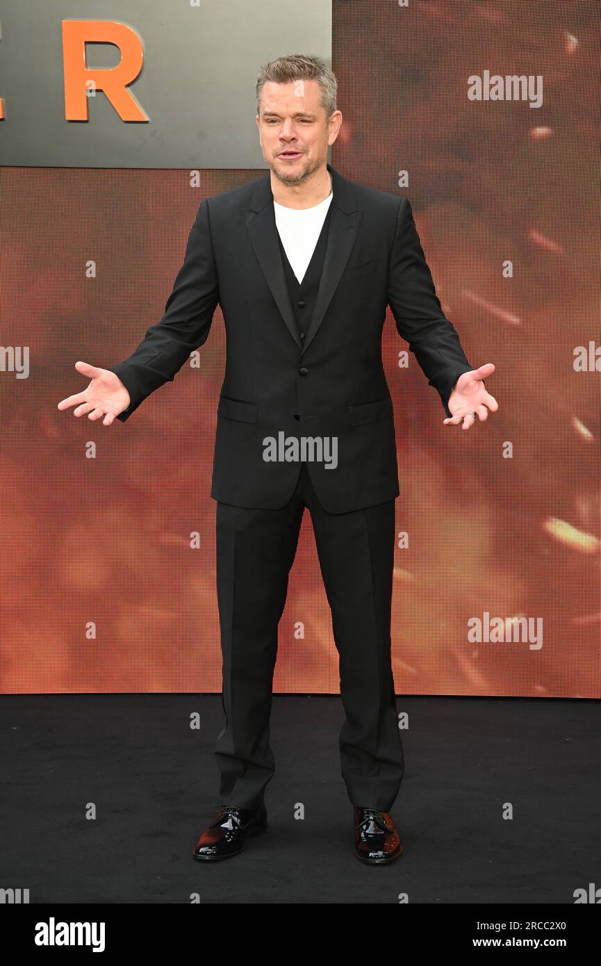 London, UK. 13th July, 2023. Matt Damon attends Oppenheimer - UK ...