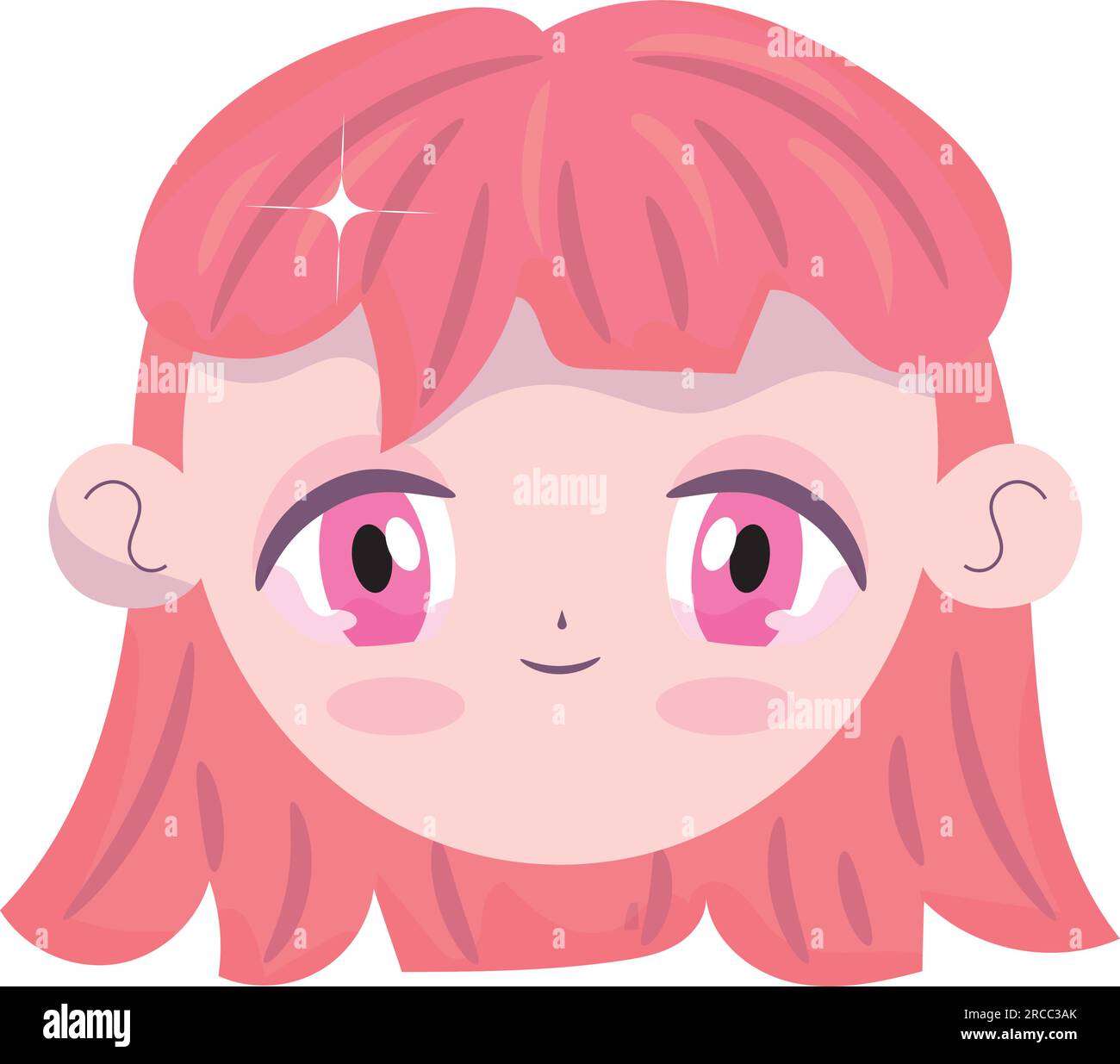 Isolated head of an anime character girl Vector Image