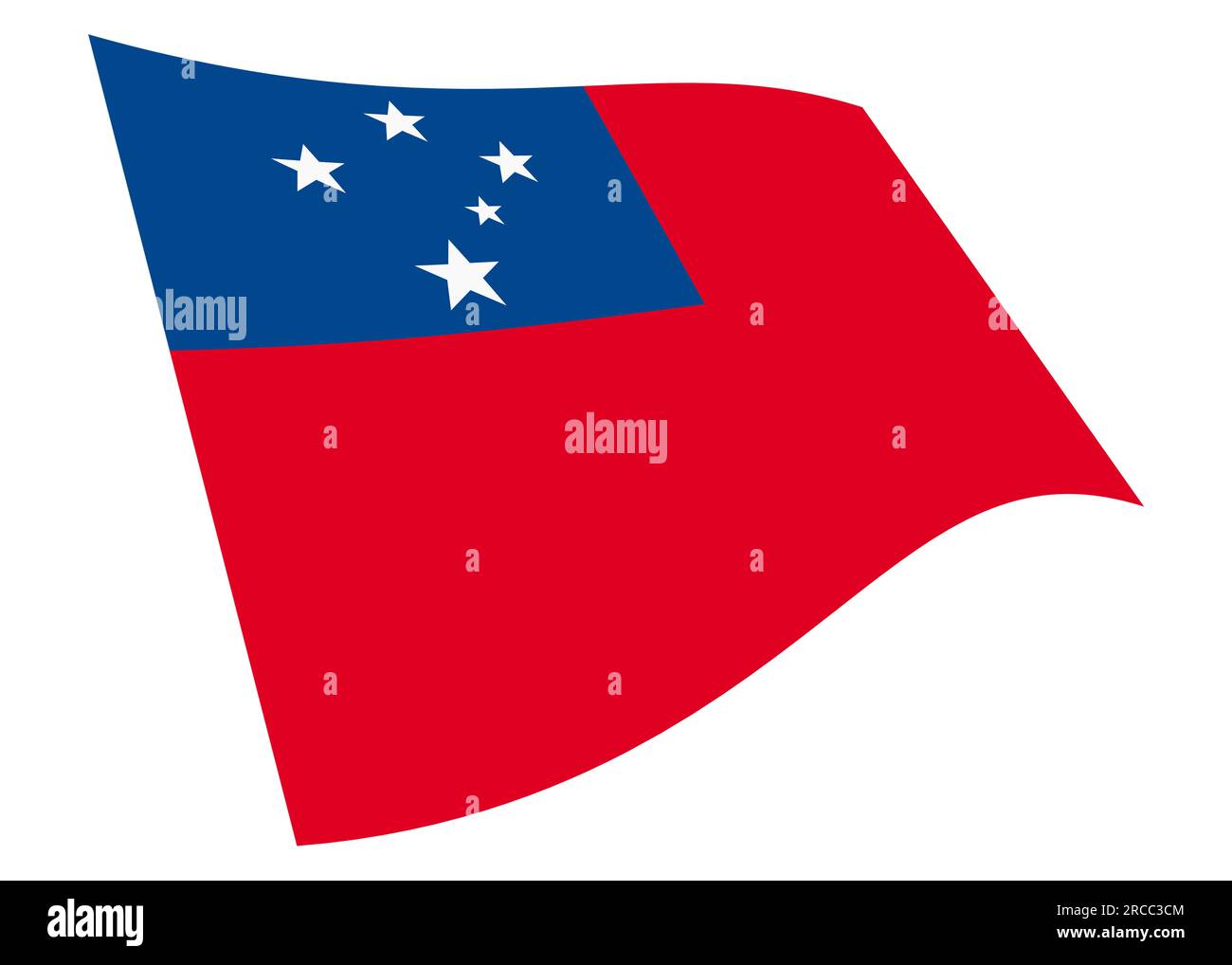 Western Samoa waving flag graphic with clipping path 3d illustration Stock Photo