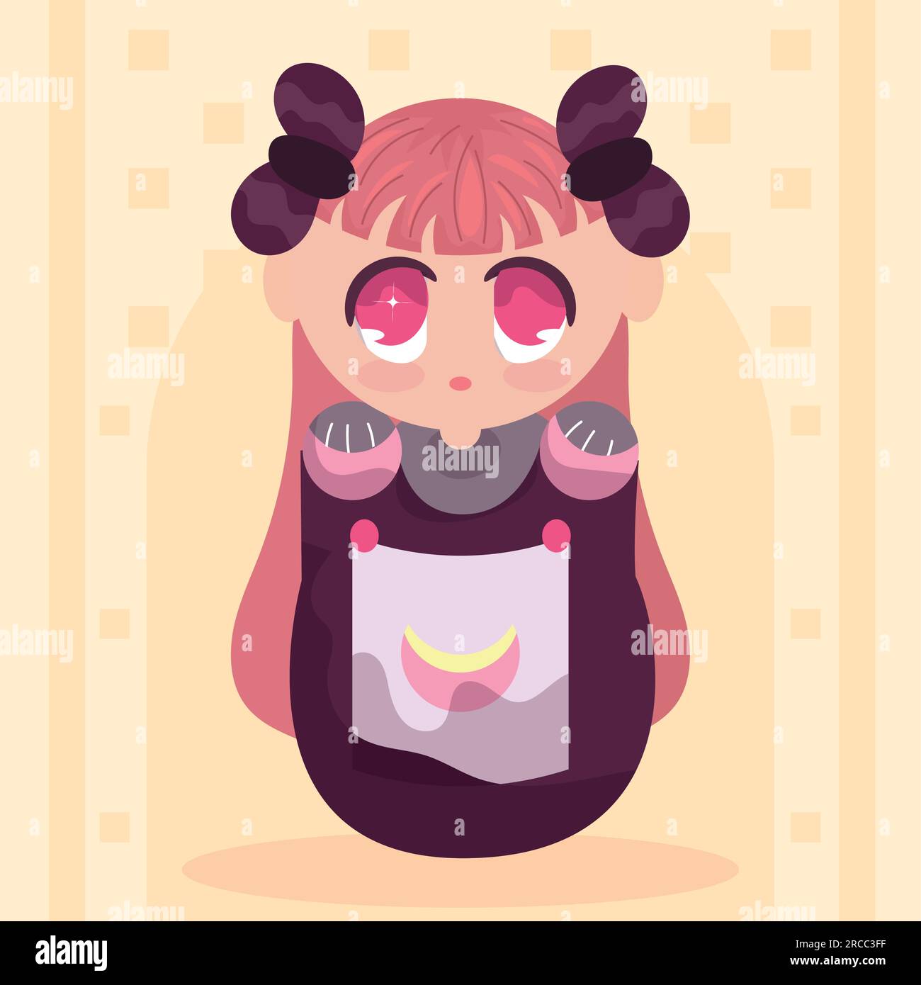 Isolated head of an anime character girl Vector Image