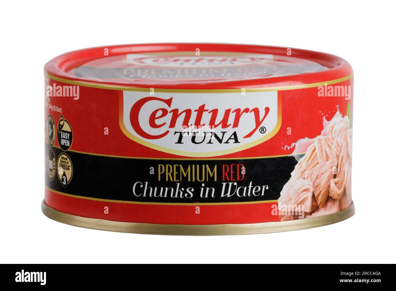 A can of delicious Tuna Chunks in Water isolated on white background ...