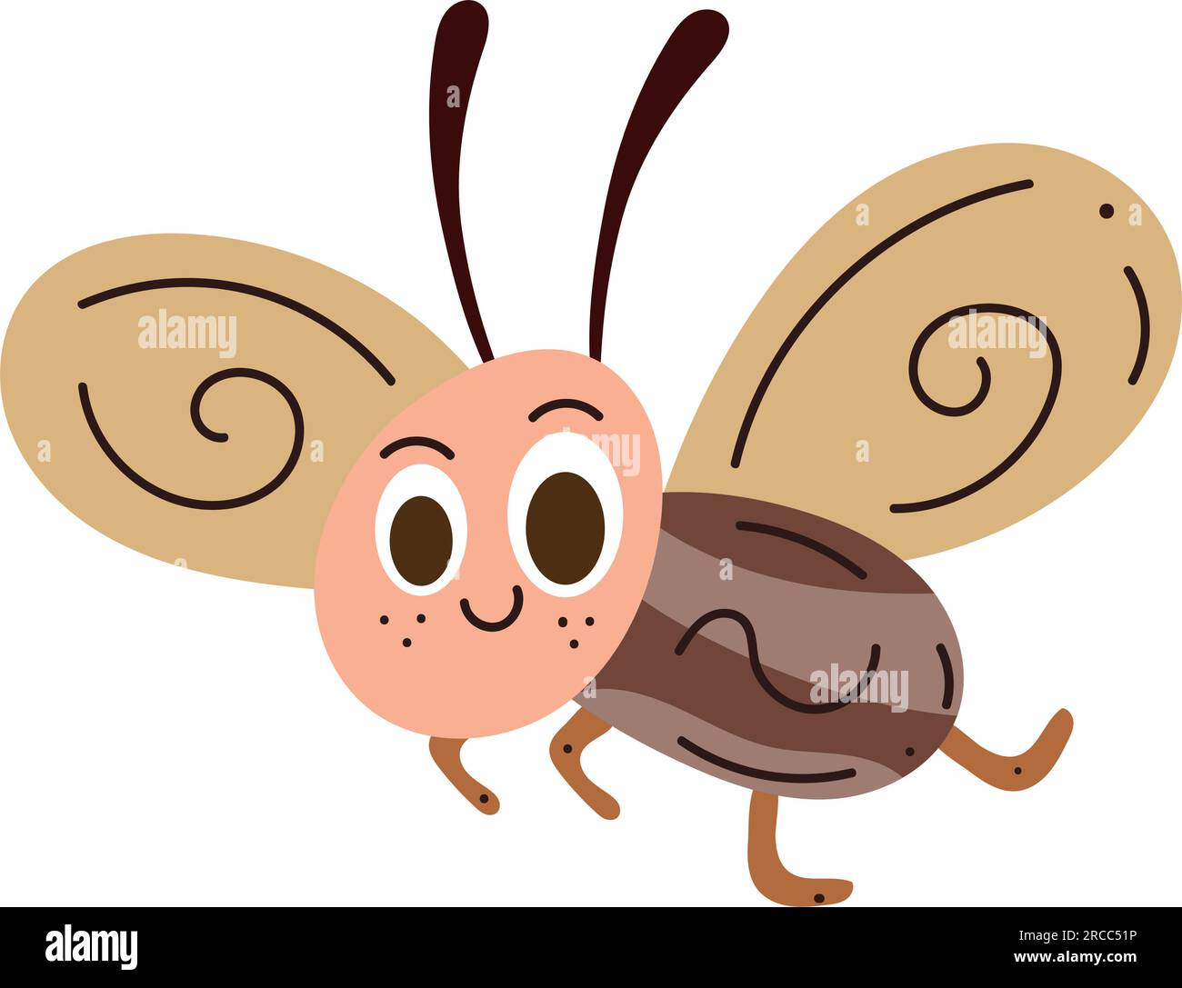 Isolated colored cute fly sketch character Vector Stock Vector Image ...