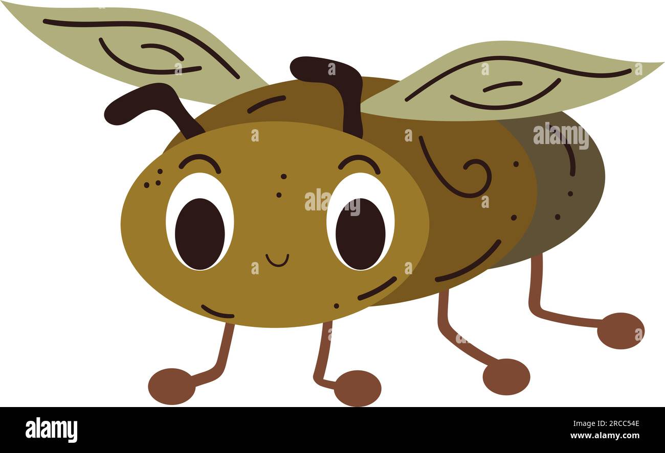 Isolated colored cute fly sketch character Vector Stock Vector Image ...