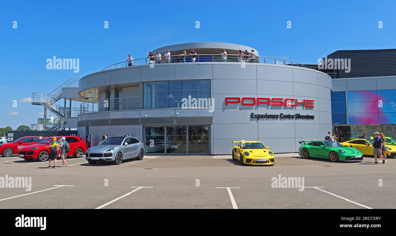 The Porsche Experience Centre, Silverstone Circuit, Hangar Straight, Towcester, Northampton, England, UK,  NN12 8GR Stock Photo