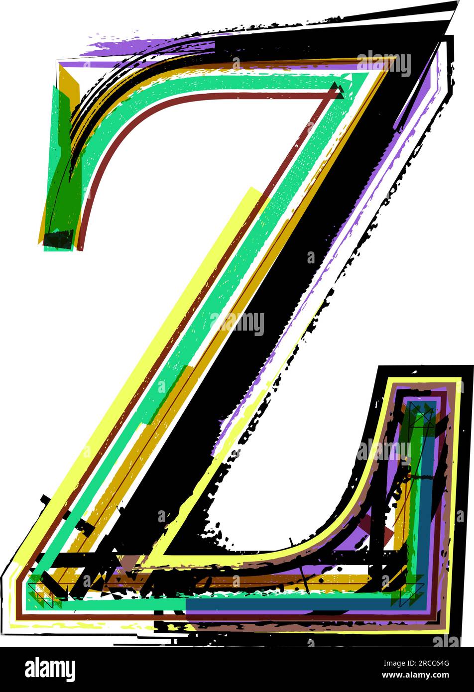 art sketched fonts, uppercase symbols, vector illustration letter Z