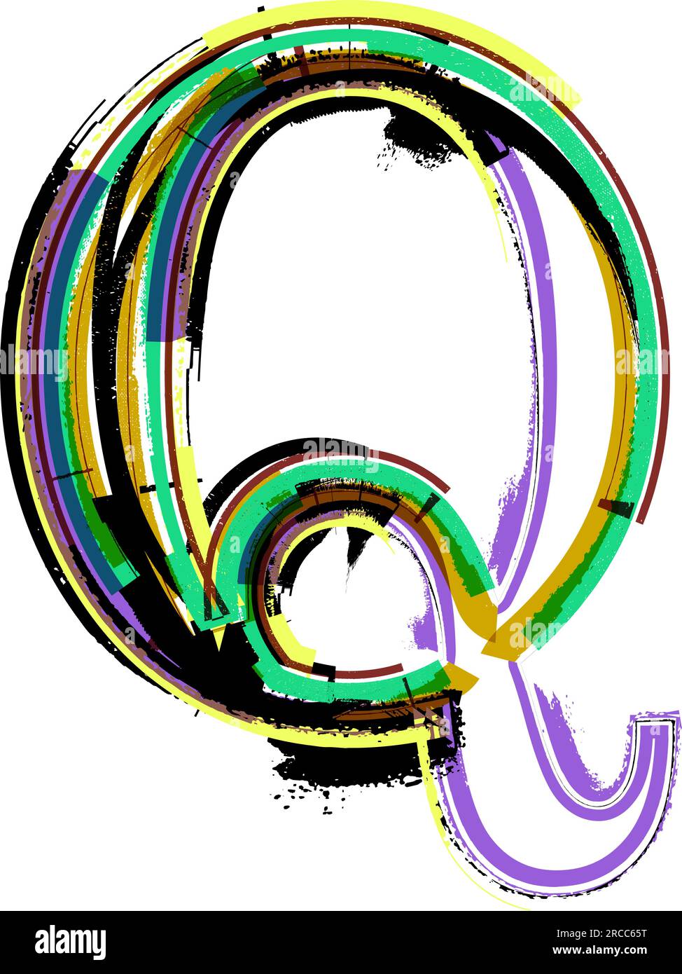 art sketched fonts, uppercase symbols, vector illustration letter Q Stock Vector Image & Art Alamy
