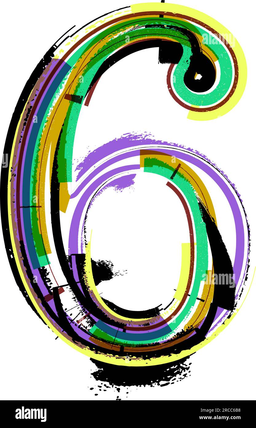 art sketched fonts number symbols vector illustration number 6 Stock art sketched fonts number symbols vector illustration number 6 Stock