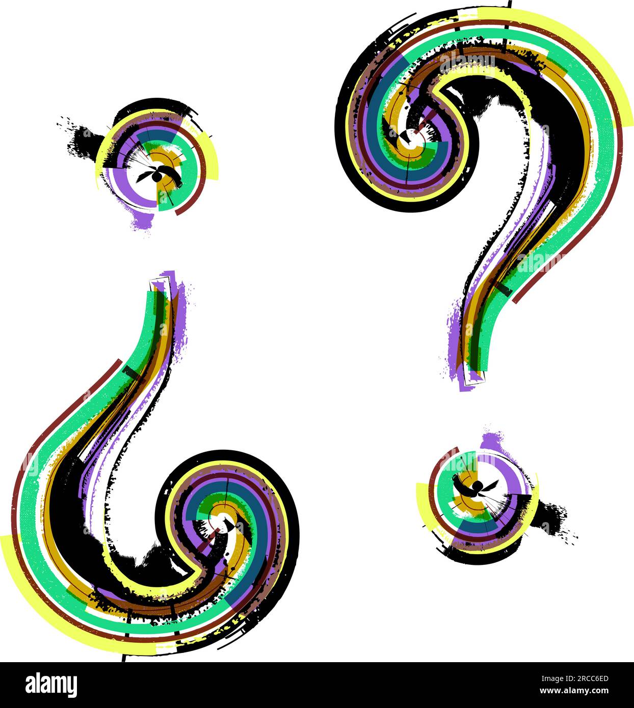 art sketched symbols fonts, vector illustration Stock Vector Image