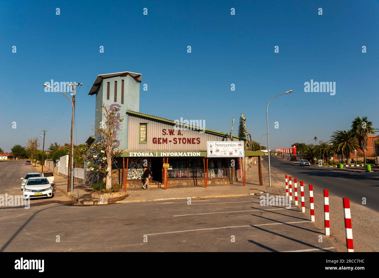 Street scene at Outjo town, northern Namibia Stock Photo
