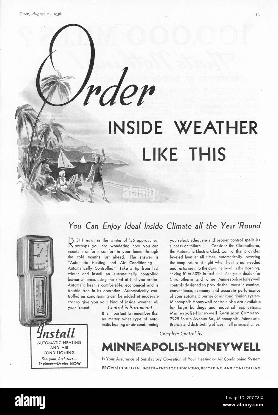 Vintage Time Magazine 24 August 1936 Issue Advert, USA Stock Photo Alamy