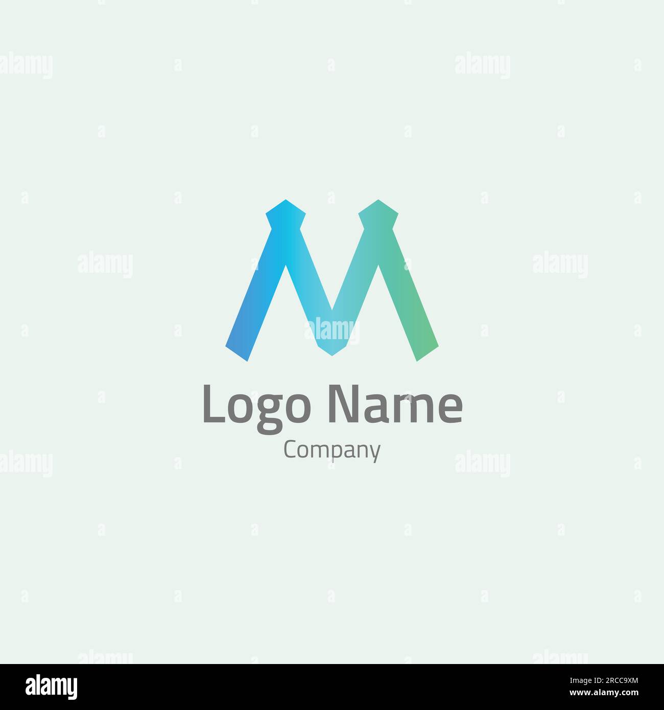 Simple letter logo in blue gradient color. Stock Vector