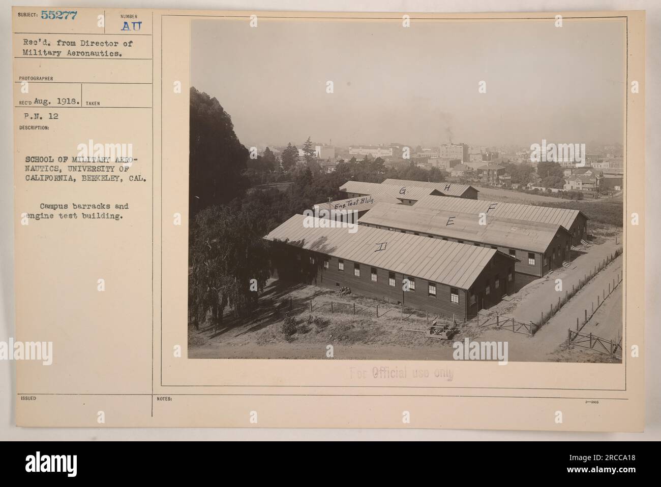 Campus barracks and engine test building at the P.N. 12 School of