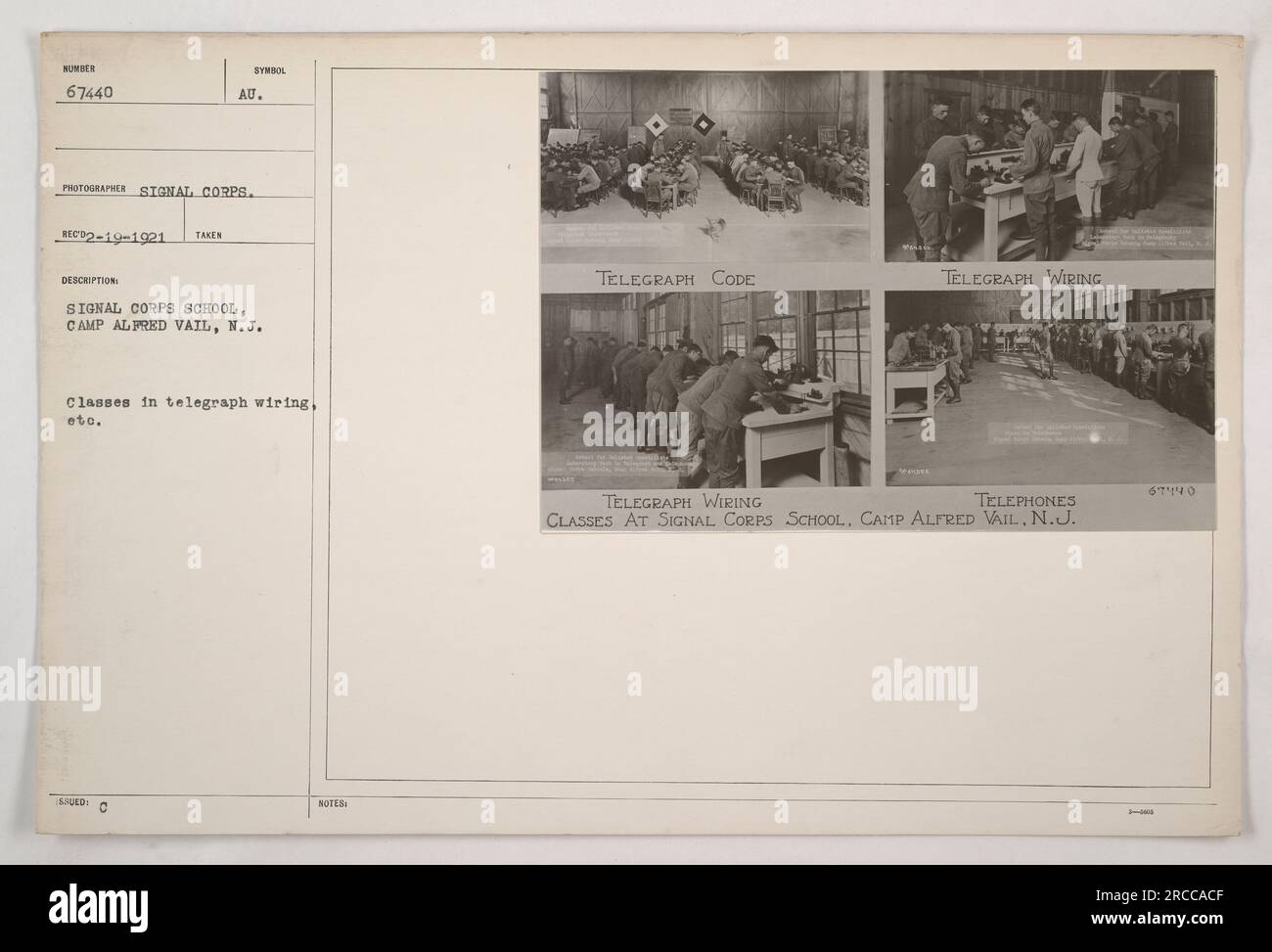 Students at Signal Corps School in Camp Alfred Vail, New Jersey