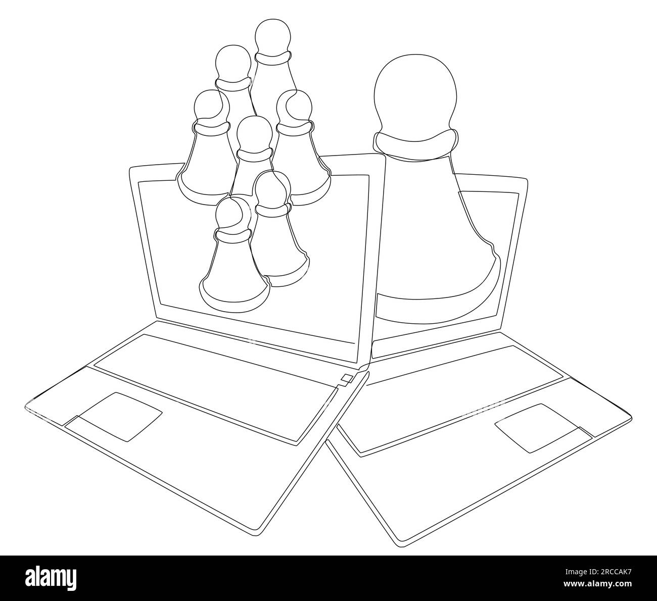 Premium Vector  Line art sketch of all chess pieces aligned.