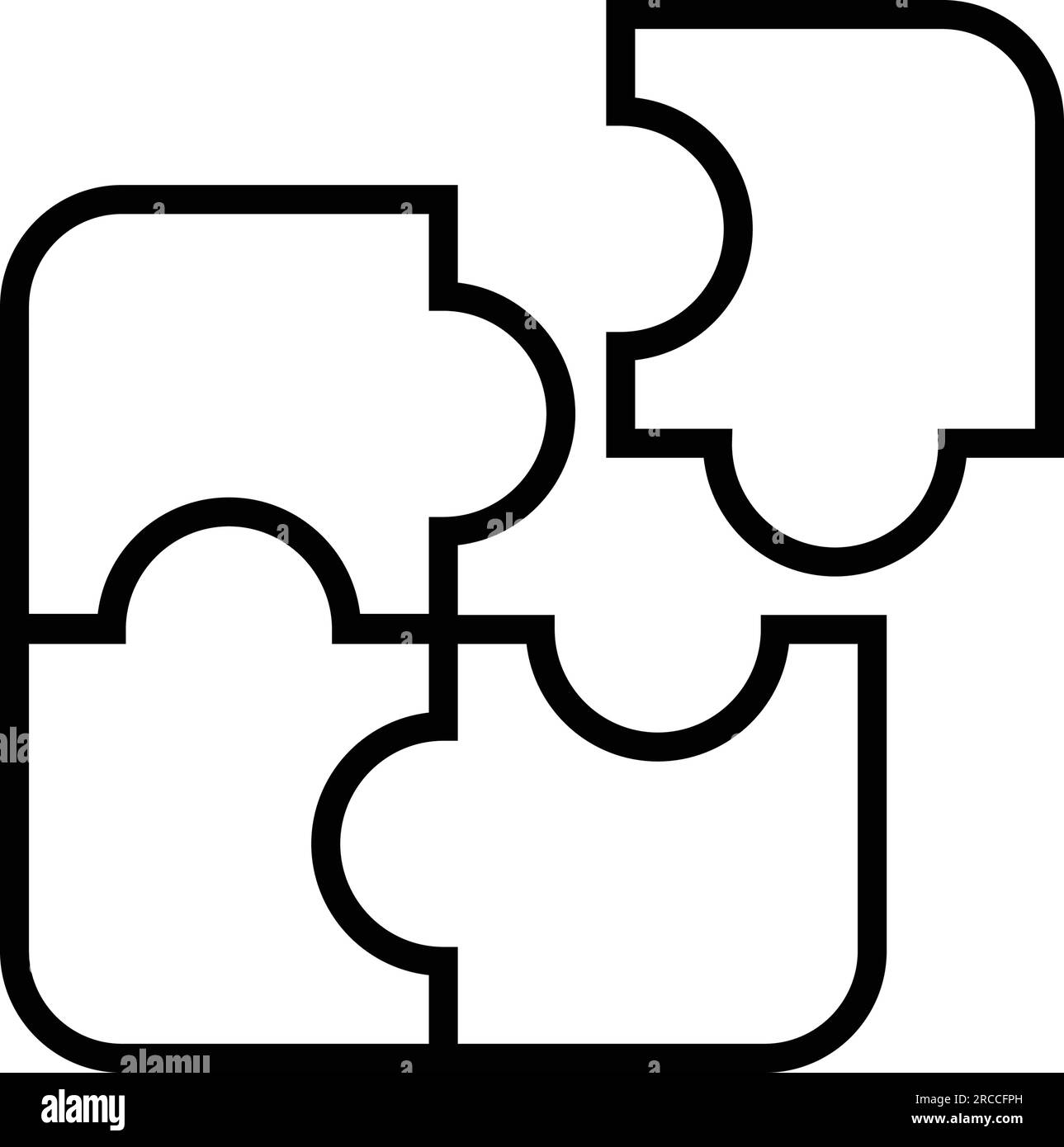Puzzle outline icon design template vector isolated illustration Stock