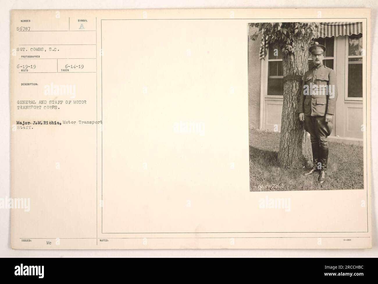 General and staff of the Motor Transport Corps posing for a photograph ...