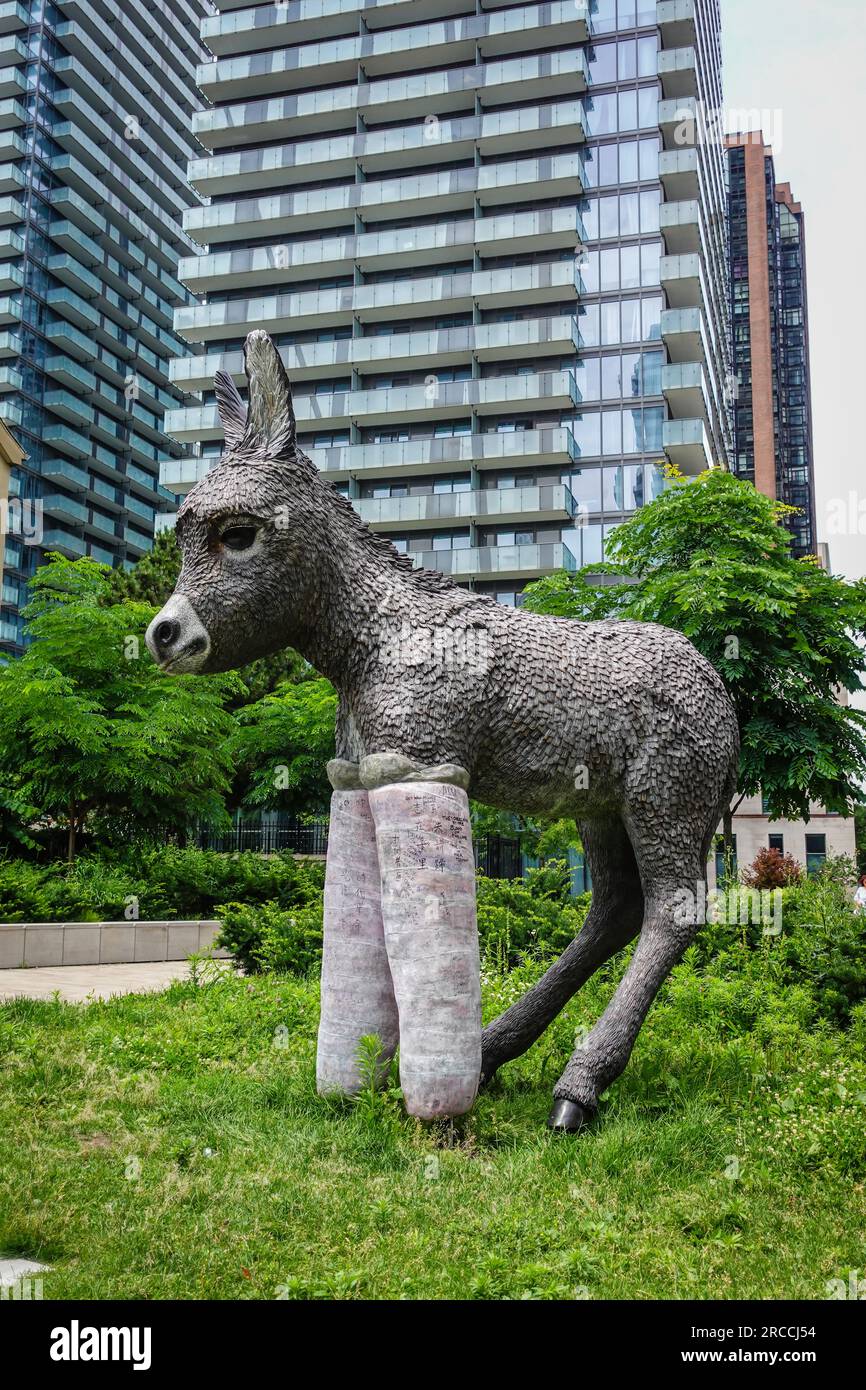 Donkey statue with cast, Clover hill park, Toronto, Canada Stock Photo Alamy