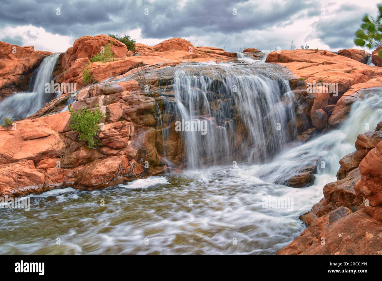 Gunlock Falls State Park Reservoir waterfall views, Utah by St