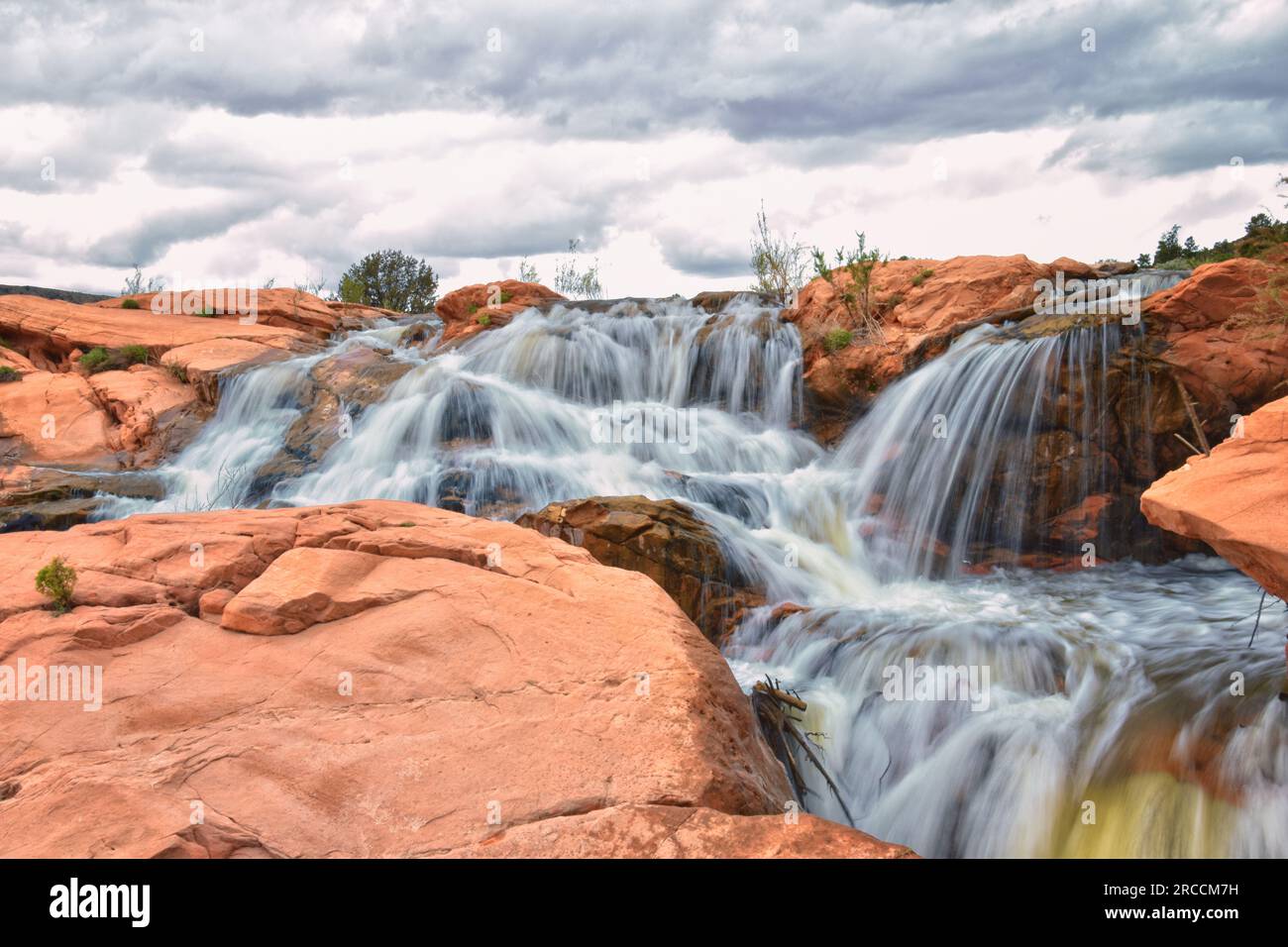 Gunlock Falls State Park Reservoir waterfall views, Utah by St
