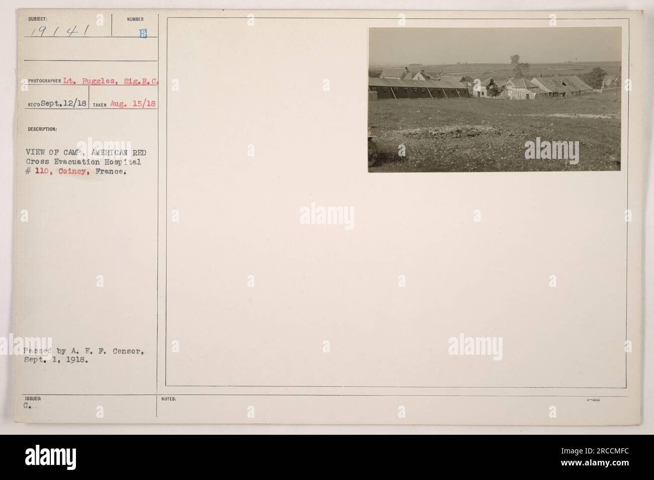 View of Camp, American Red Cross Evacuation Hospital #110, Coincy ...