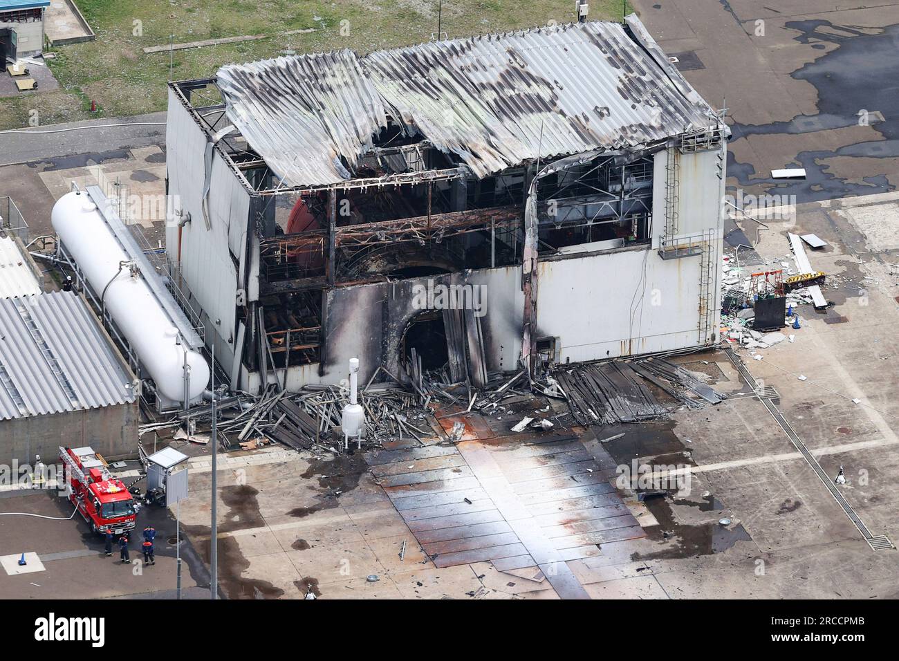 Epsilon's Engine Explosion An aerial photo taken from a Yomiuri jetliner shows the Noshiro Rocket ...