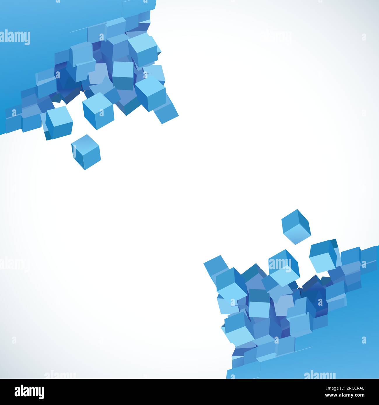 Vector 3D explosion background with cubical particles Stock Vector