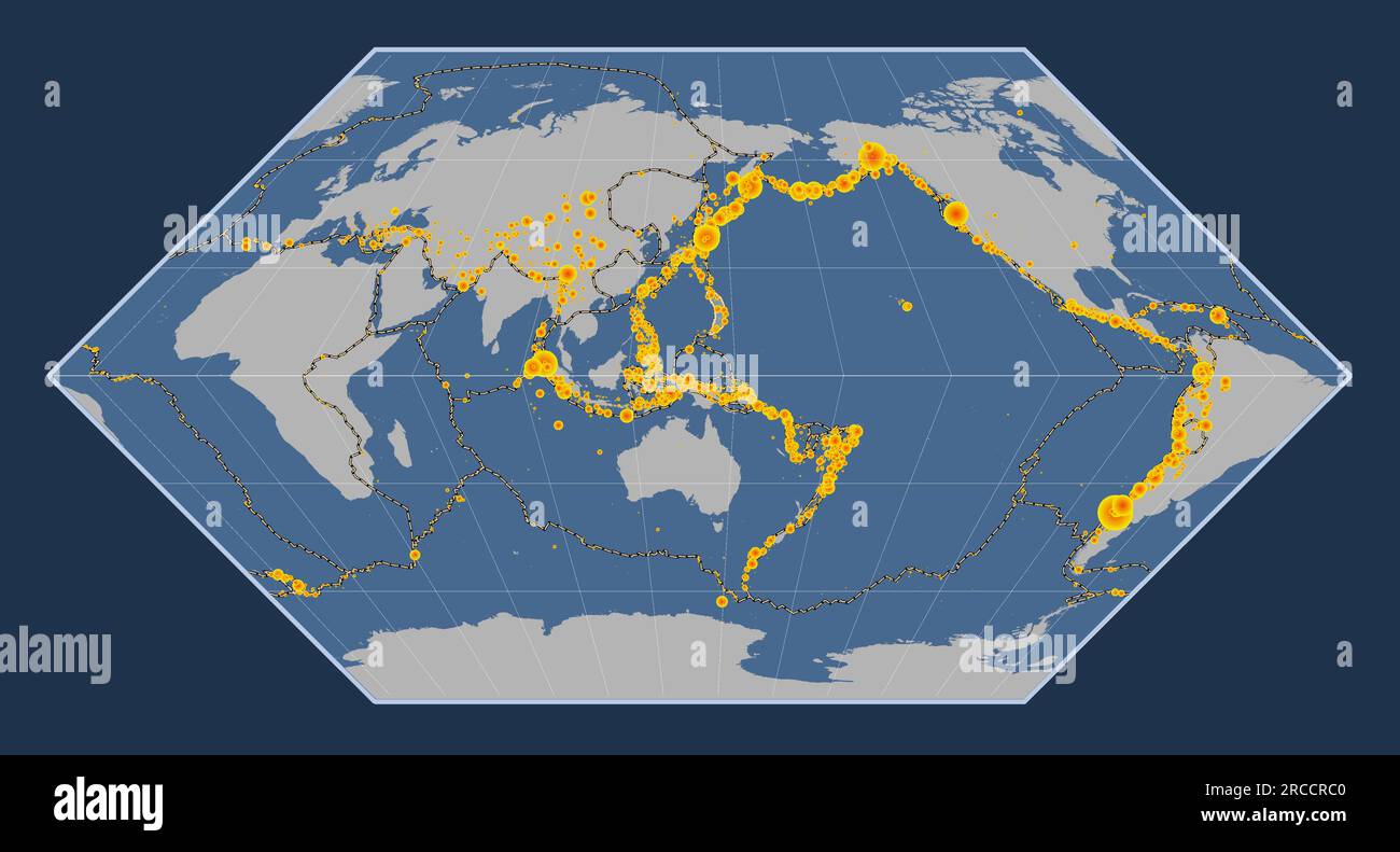 Shape of the Mariana tectonic plate on the solid contour map in the