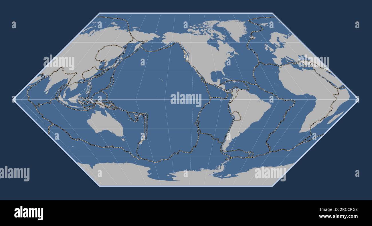 Shape of the Juan de Fuca tectonic plate on the solid contour map in