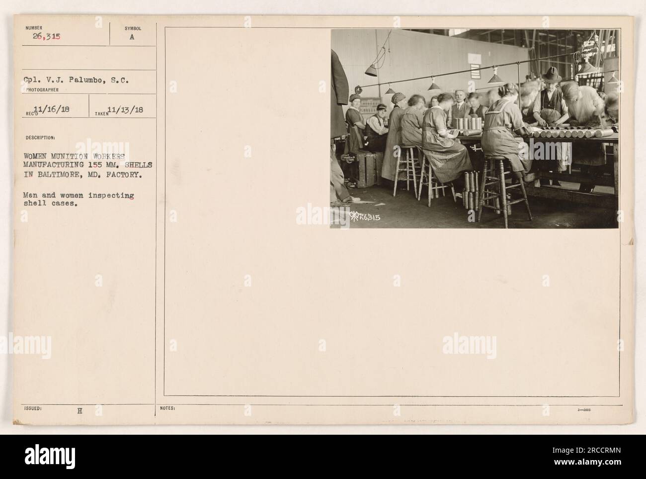 Women munition workers manufacturing 155mm shells in a Baltimore, MD ...