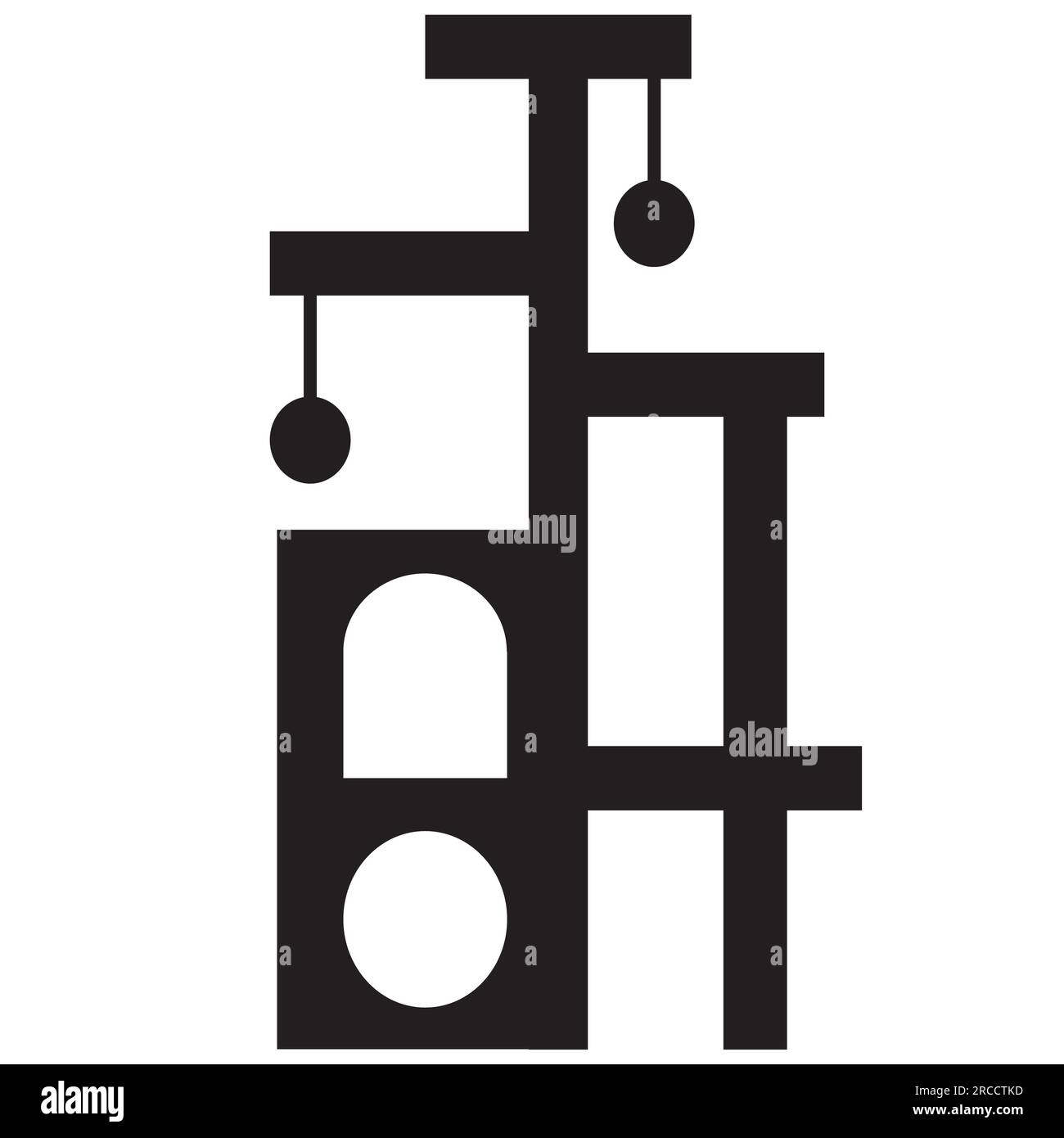 Cat tower icon. Cat tower play sing. Cat tower icon and scratching post