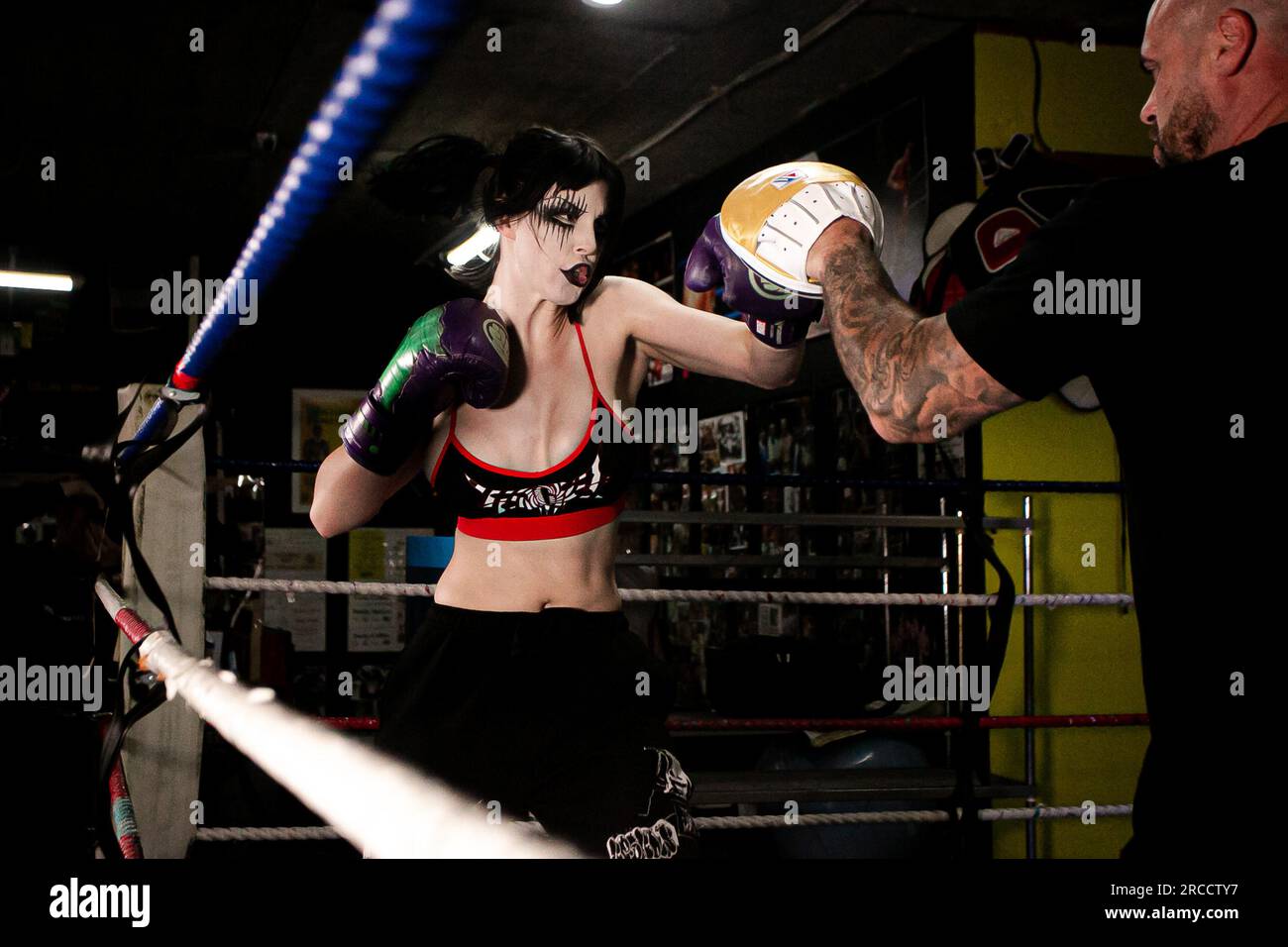 Dublin, Ireland. 13th July, 2023. Female boxer AVERY PONGRACZ during the Open Workout prior to