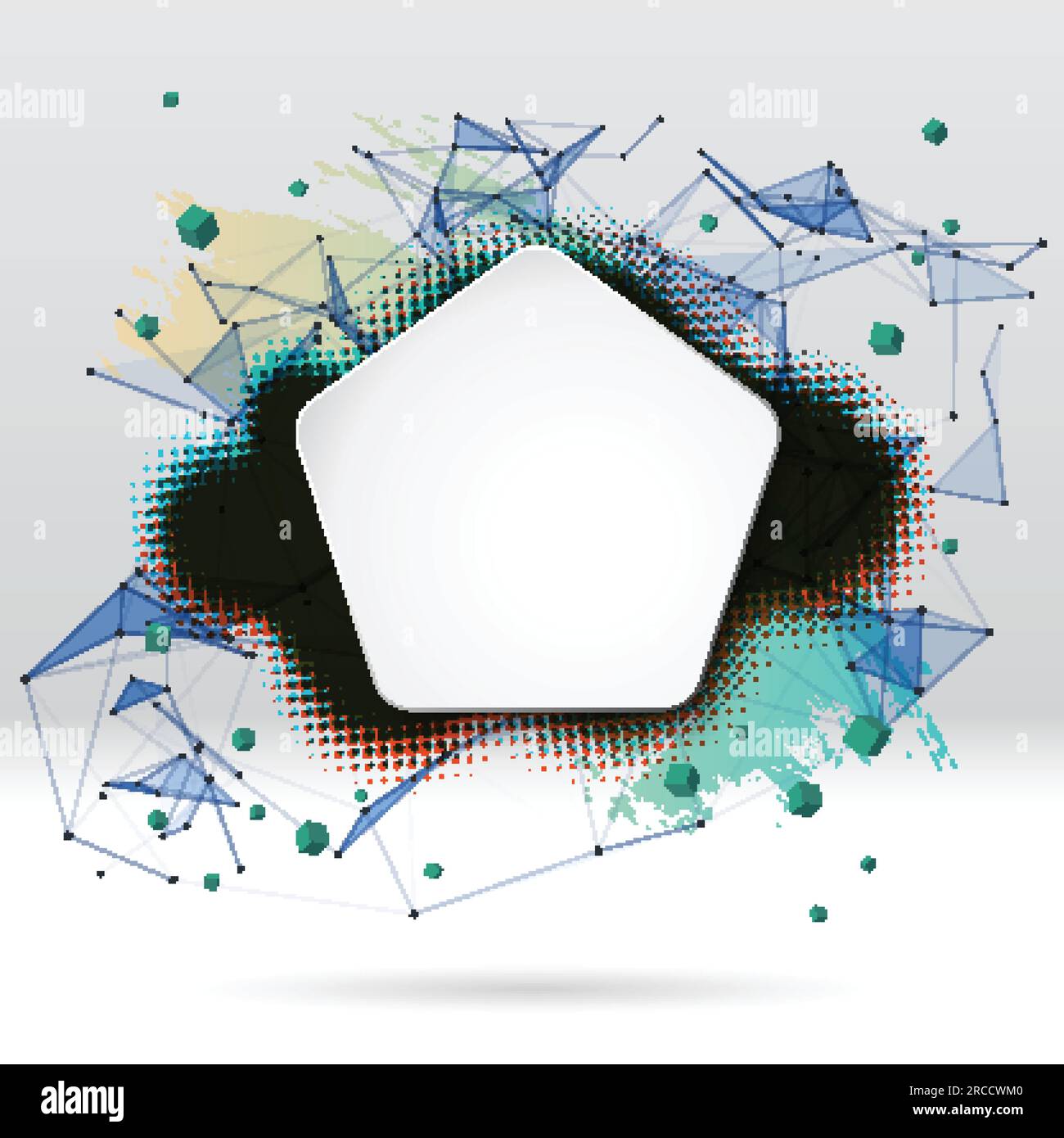 Triangular Gride Frame Background with brush stroke, blot, triangular grid and frame Stock ...
