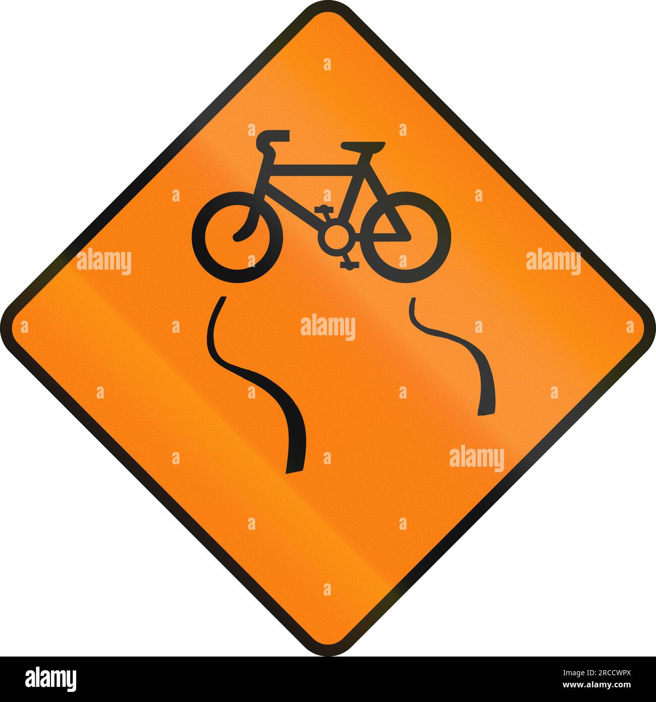 Irish temporary road warning sign Slip danger for cyclists Stock Photo Alamy