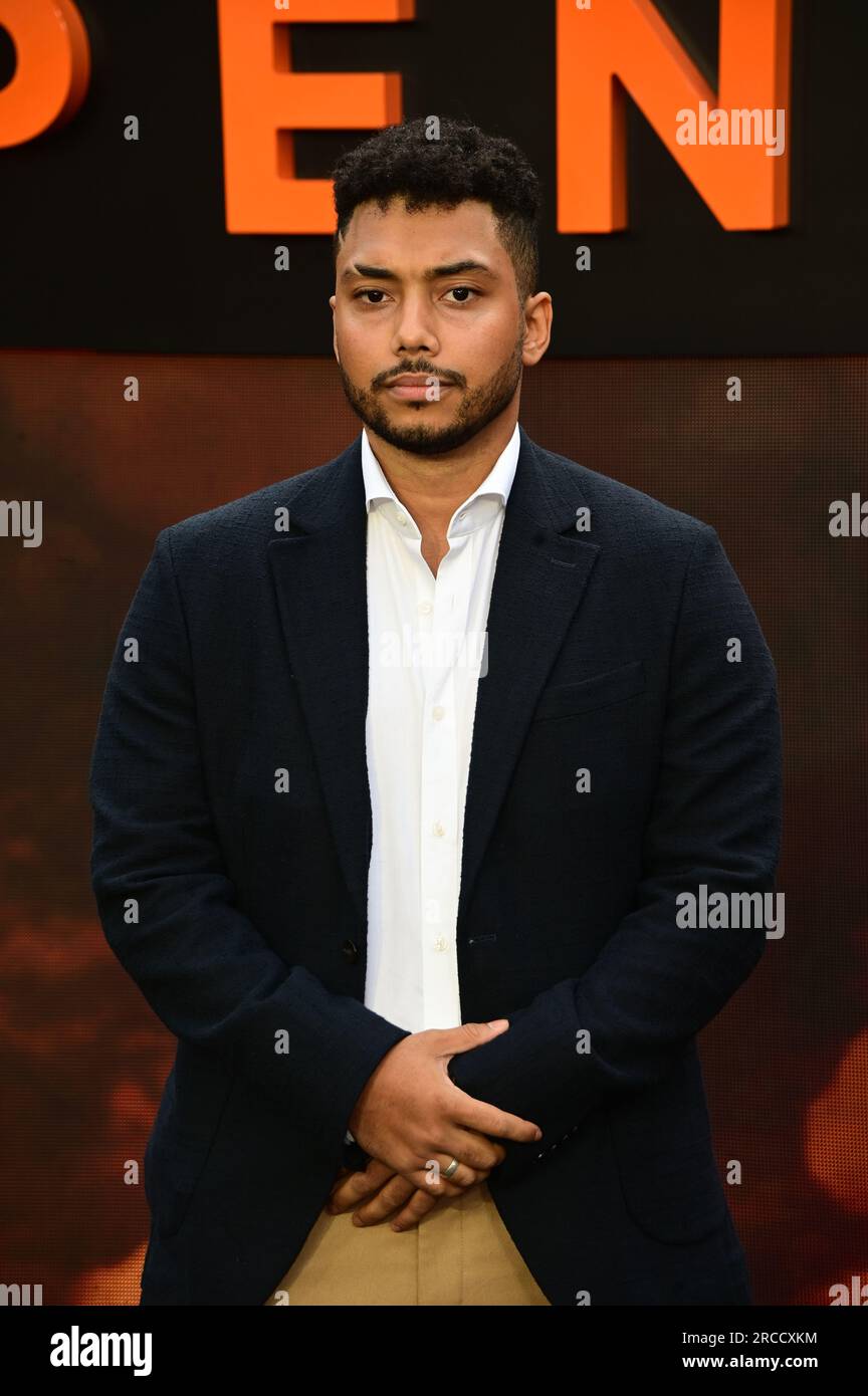 London, UK. 13th July, 2023. Chance Perdomo attends the Oppenheimer - UK Premiere at ODEON Luxe, Leicester Square, London, UK. Credit: See Li/Picture Capital/Alamy Live News Stock Photo