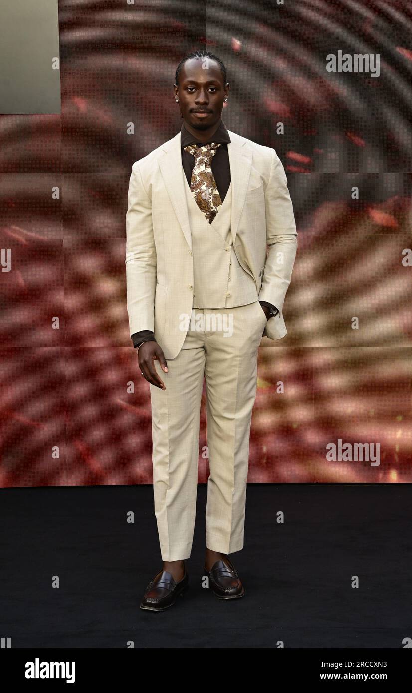 London, UK. 13th July, 2023. David Larbi attends the Oppenheimer - UK Premiere at ODEON Luxe, Leicester Square, London, UK. Credit: See Li/Picture Capital/Alamy Live News Stock Photo