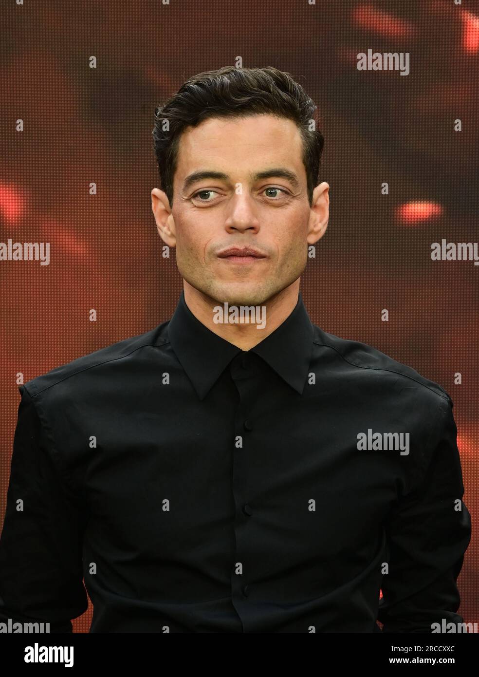 London, UK. 13th July, 2023. Rami Malek attends the Oppenheimer - UK Premiere at ODEON Luxe, Leicester Square, London, UK. Credit: See Li/Picture Capital/Alamy Live News Stock Photo