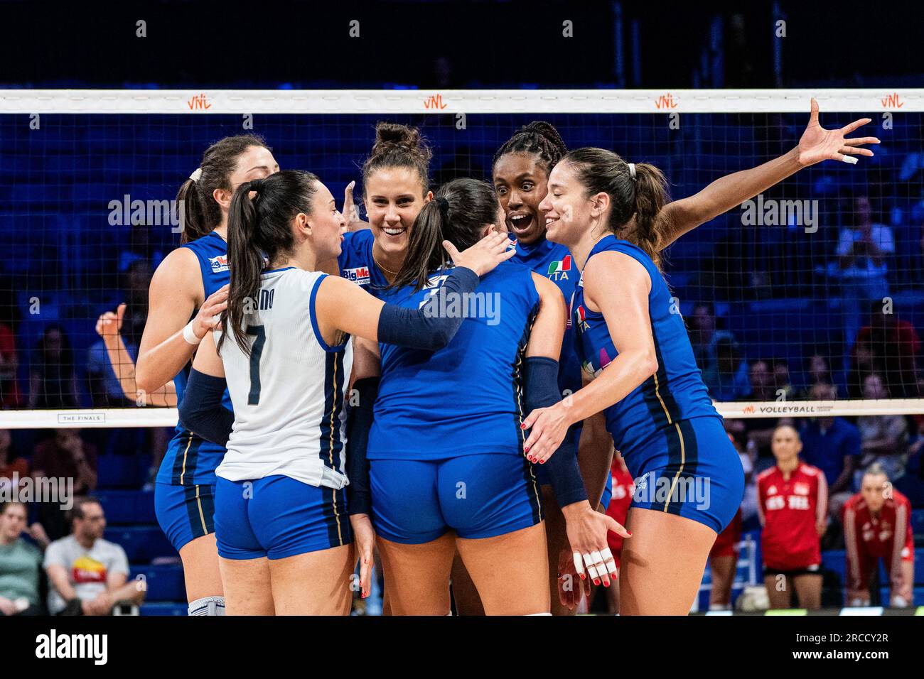 Arlington, USA. 13th July, 2023. Players of Italy celebrate during a quarterfinal match between