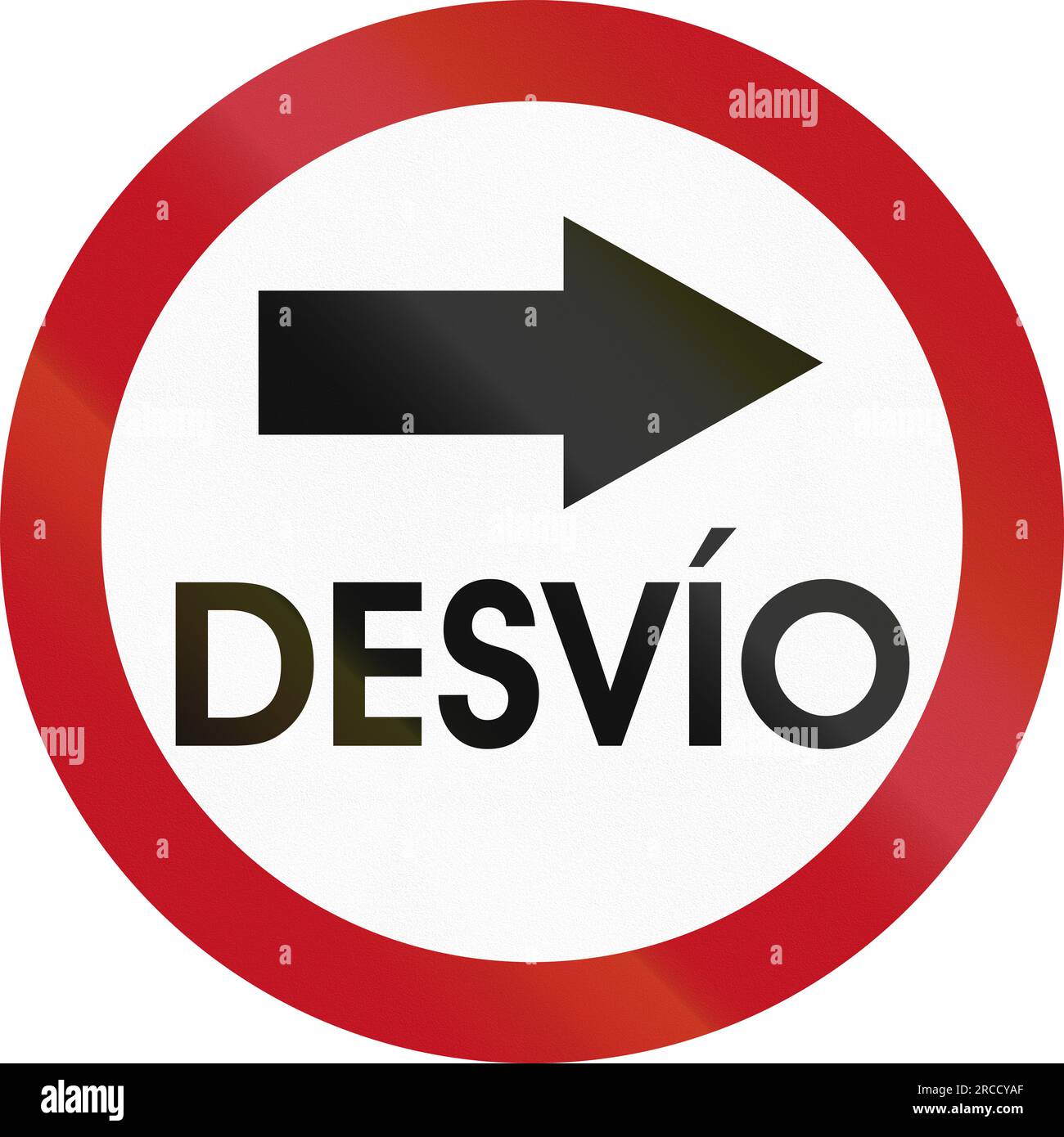 Regulatory road sign in Colombia Detour Stock Photo Alamy
