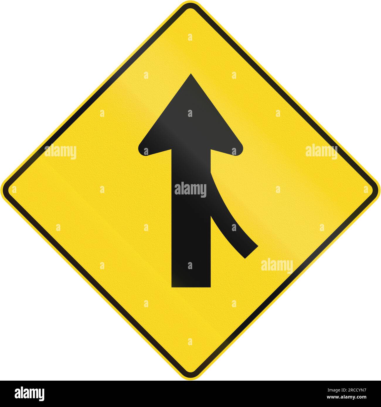 Canadian road warning sign - Merge ahead from the right. This sign is ...